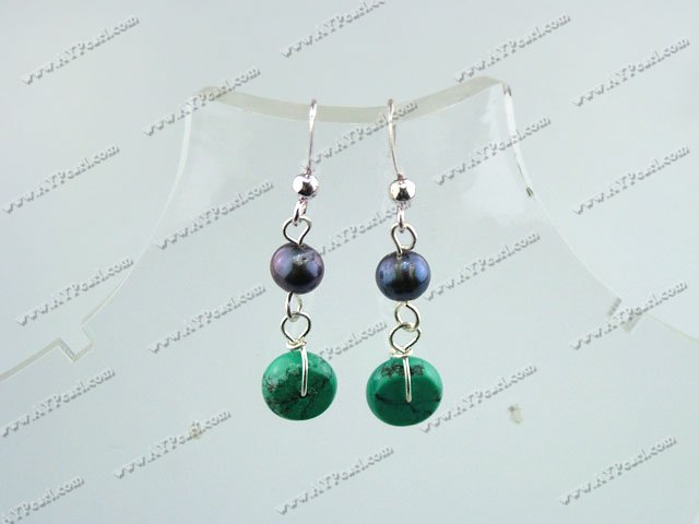 Boucles d'oreilles turquoise perle