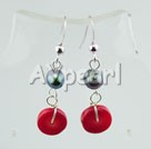 pearl coral earrings