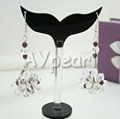 black crystal garnet earrings