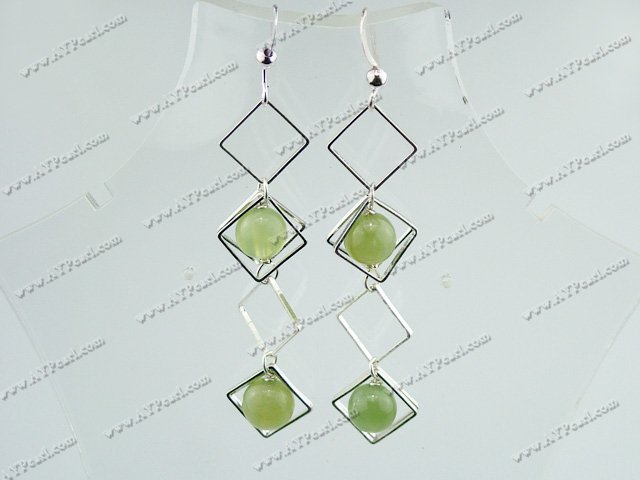 Boucles d'oreilles jade serpentine