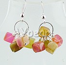 three colored jade earrings