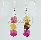 Wholesale Gemstone Jewelry-three colored jade earrings