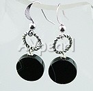 Wholesale Gemstone Earrings-black agate earring