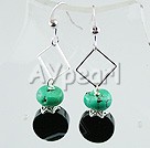 Wholesale Gemstone Earrings-turquoise black agate earrings