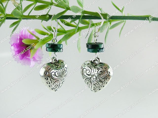 phoenix earrings with tibet silver heart shape accessories