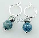 Wholesale Jewelry-pearl blue agate earrings