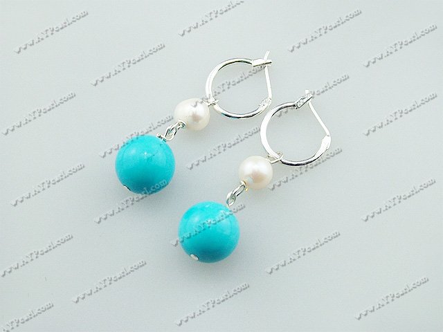pearl turquoise earrings