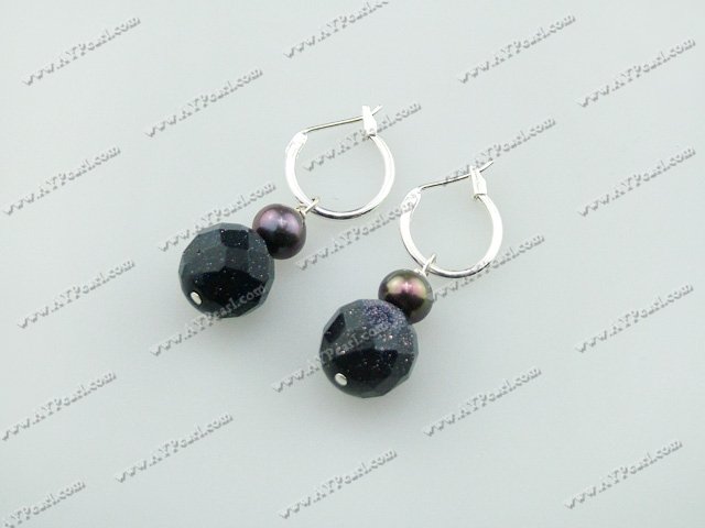 pearl blue sandstone earrings