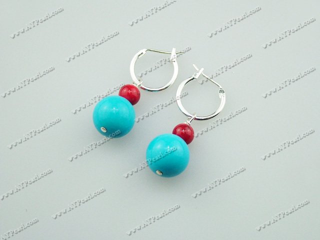 Boucles d'oreilles turquoise bleu alaqueca