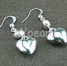 Wholesale pearl tibet silver heart earrings