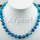 Wholesale Jewelry-faceted blue agate necklace