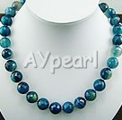 Wholesale Gemstone Jewelry-faceted blue agate necklace