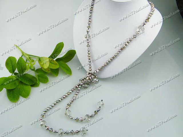 pearl czech crystal necklace