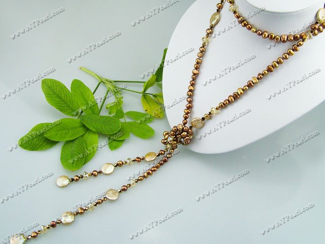 pearl crystal necklace