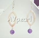 Boucles d'oreilles améthyste shell