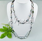 Wholesale Jewelry-pearl crystal faceted black shell necklace
