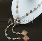 pearl rutilated quartz necklace