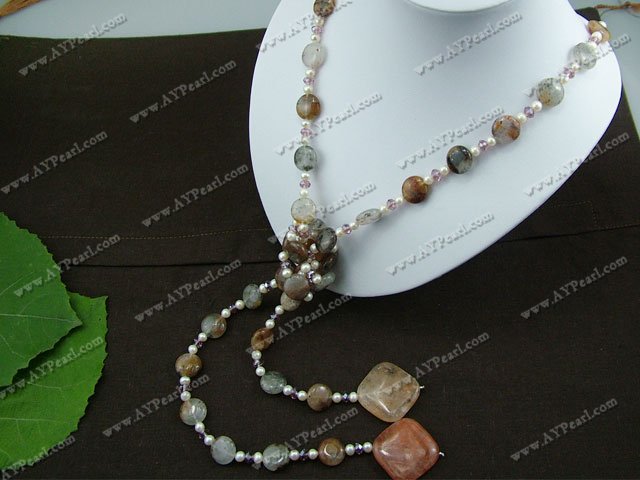 collier de perles de quartz rutile