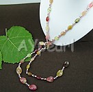 Wholesale Gemstone Jewelry-pearl three-colored jade necklace