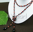 garnet black crystal red jasper necklace