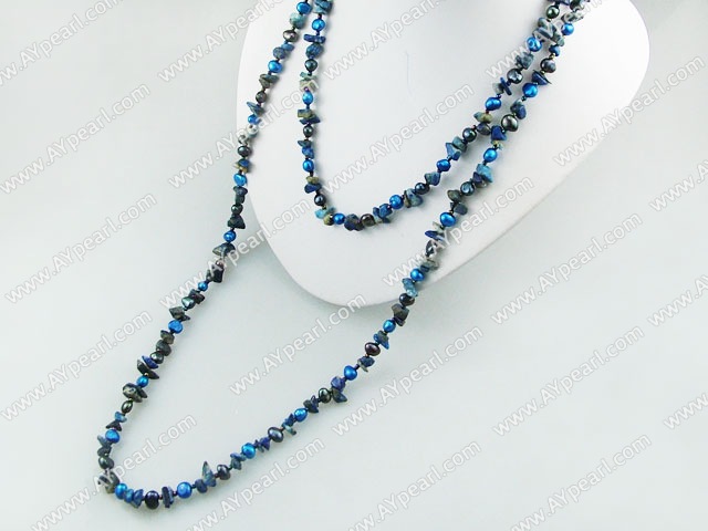 pearl lapis lazuli necklace