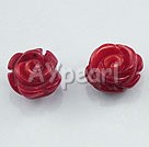 coral rose studs