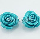 turquoise rose studs