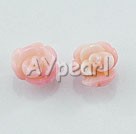 pink coral rose studs