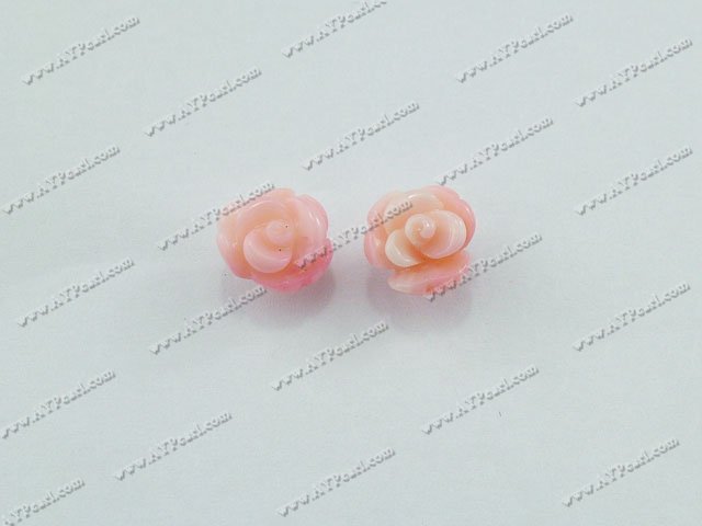 pink coral rose studs