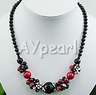 Wholesale Gemstone Jewelry-black agate alaqueca necklace