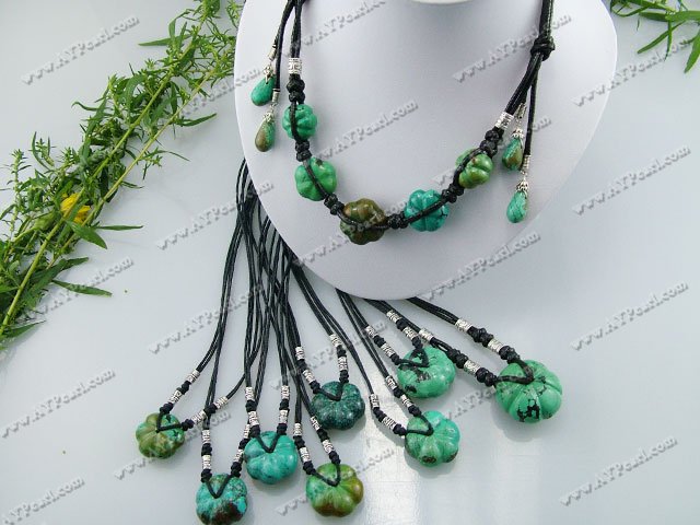 natural turquoise pumpkin necklace(9 pcs)