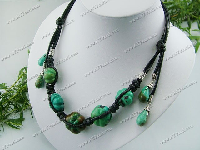 natural turquoise pumpkin necklace