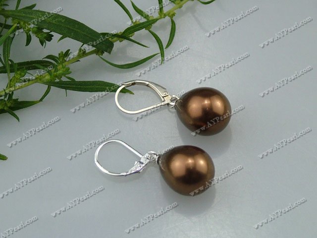 drop shaped seshell pearl earrings