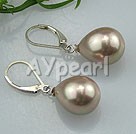 drop shaped seshell pearl earrings