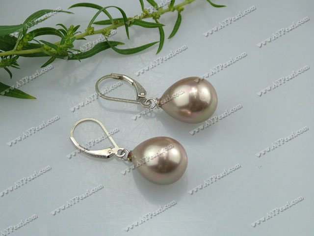 drop shaped seshell pearl earrings