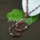 Wholesale Gemstone Jewelry-pearl red jasper necklace