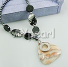 Wholesale Gemstone Jewelry-black agate rainbow jasper necklace