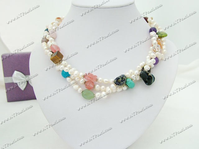 baroque pearl multi-stone necklace