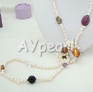 Wholesale baroque pearl multi-stone necklace