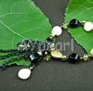 Wholesale Gemstone Bracelet-black agate coin pearl bracelet