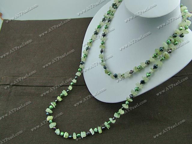 pearl serpentine jade necklace