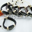 Wholesale ring jewelry-bull bone leather string bracelet(6 pcs)