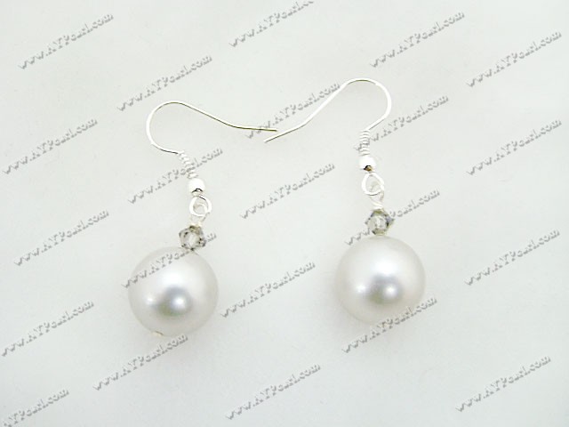 Austrian crystal seashell bead earrings