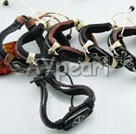 Wholesale bull bone leather string bracelet(6 pcs)