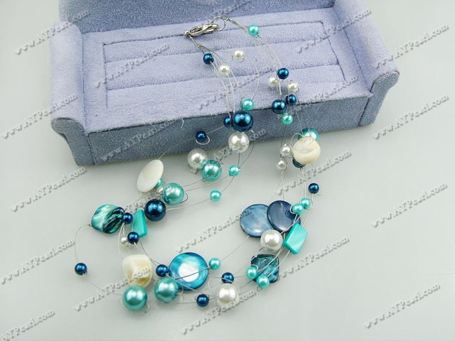 acrylic pearl shell necklace