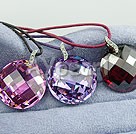 three-color 25mm zircon pendant necklace(3 pieces)