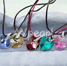 Wholesale five-color zircon heart shaped pendant(5 pcs)