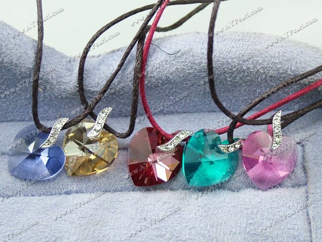 five-color zircon heart shaped pendant(5 pcs)