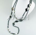 pearl agate black lip shell necklace
