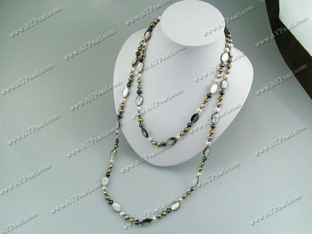 pearl faceted black lip shell necklace